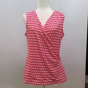 Charter Club Hot Pink and White Top Size M